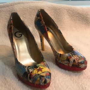 Guess custom Wonder Woman heels